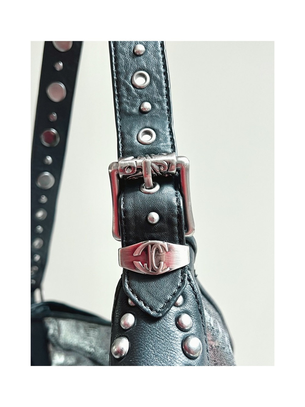 RARE 2007 Vintage Roberto Cavalli | Studded Metallic Hobo Bag - Picture 6 of 9